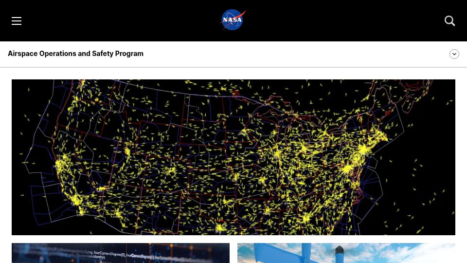 Screenshot of nasa.gov: System-Wide Safety Project