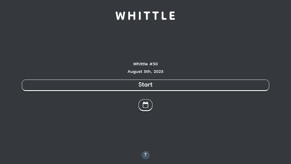 Screenshot of playwhittle.com: Show HN: Whittle – A shrinking word game