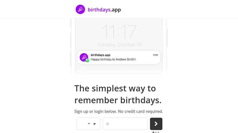 Screenshot of birthdays.app: Show HN: I built a text-based birthday reminder app
