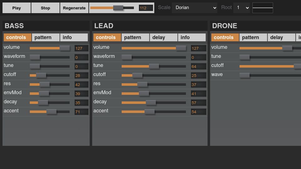 Screenshot of 303-gen-06a668.netlify.app: 303Gen – 303 acid loops generator