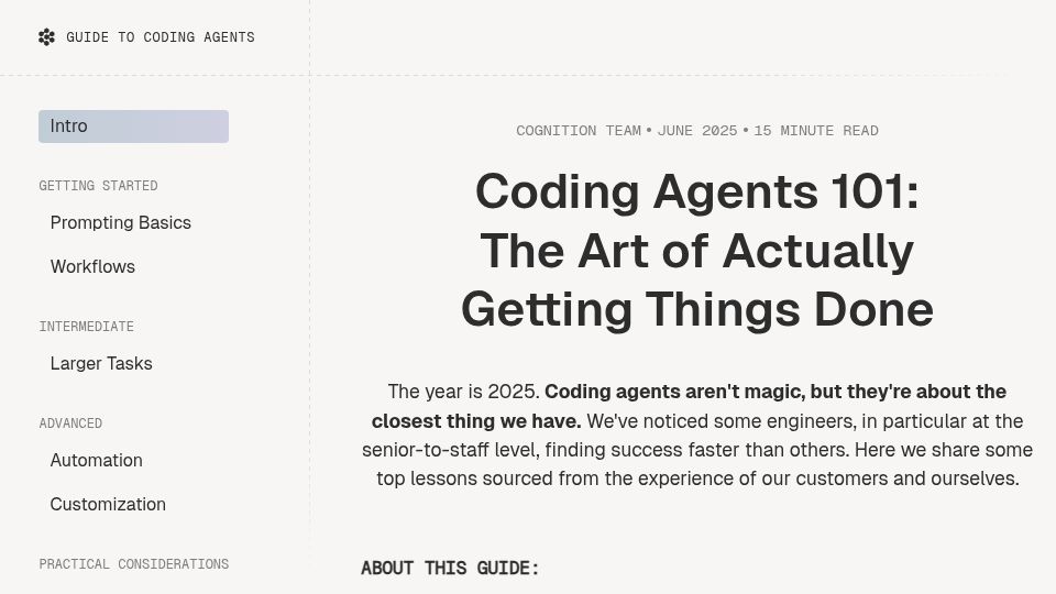 Screenshot of devin.ai: Coding Agents 101