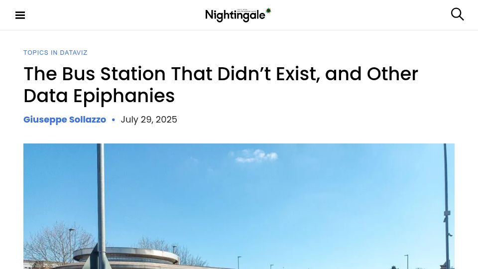 Screenshot of nightingaledvs.com: The Bus Station That Didn't Exist, and Other Data Epiphanies
