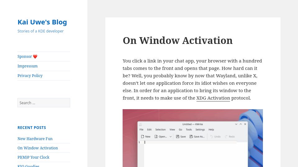 Screenshot of blog.broulik.de: Window Activation