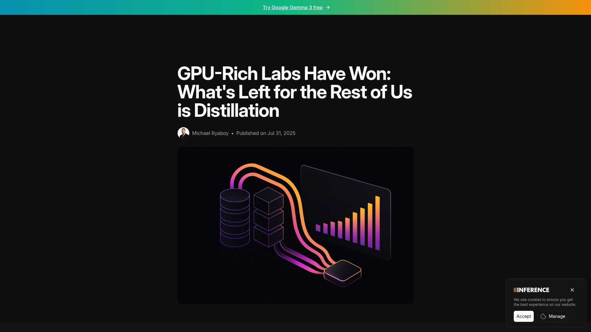 Screenshot of inference.net: GPU-rich labs have won: What's left for the rest of us is distillation