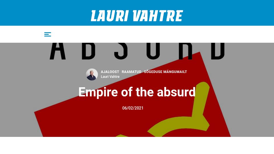 Screenshot of laurivahtre.ee: A brief history of the absurdities of the Soviet Union