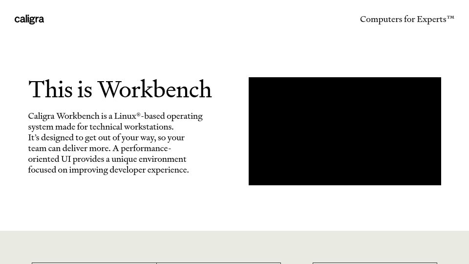 Screenshot of caligra.com: Caligra Workbench