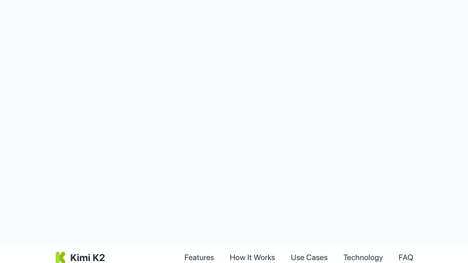 Screenshot of kimik2ai.app: Show HN: Kimi K2 – Powerful Open-Source AI