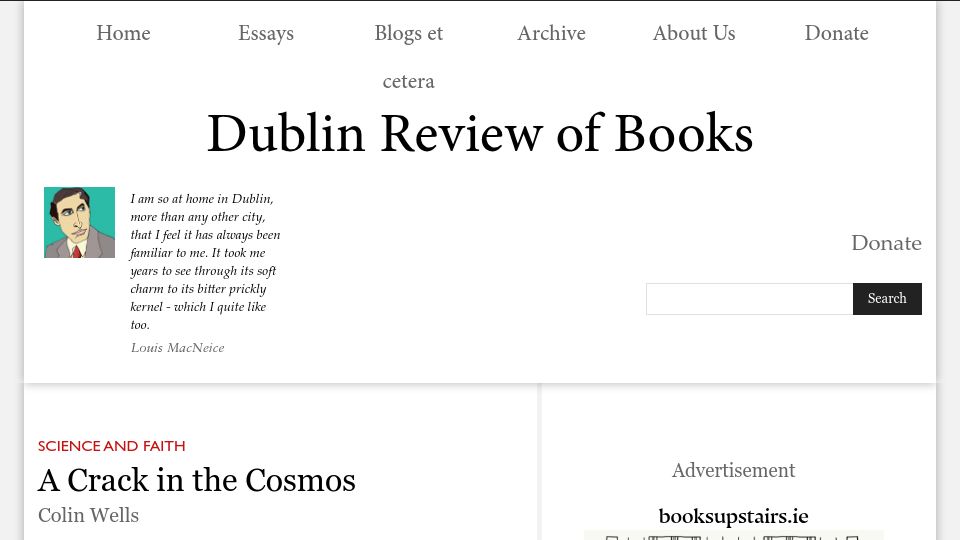 Screenshot of drb.ie: A Crack in the Cosmos
