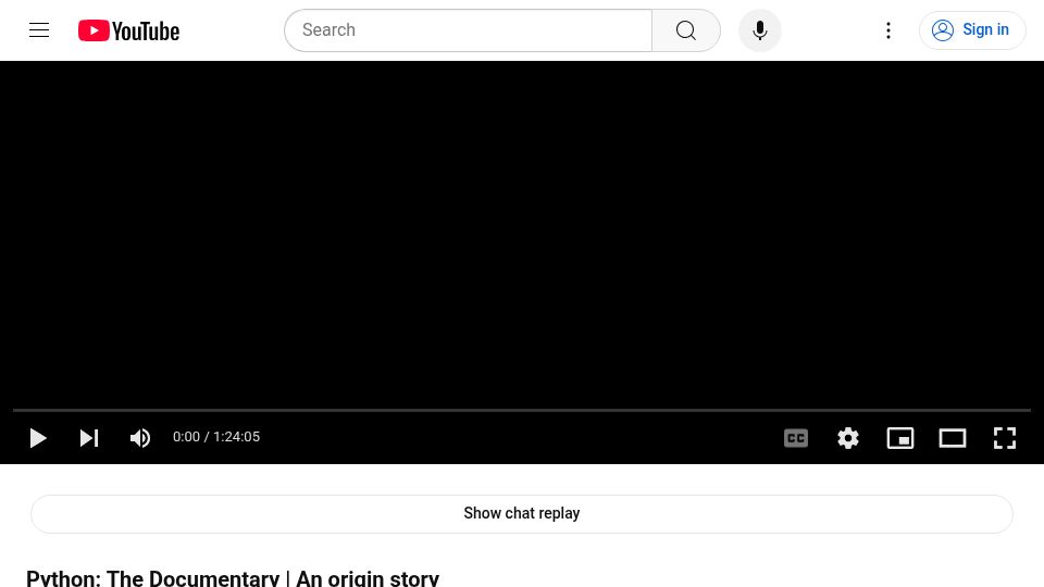 Screenshot of youtube.com: Python: The Documentary – An origin story [video]