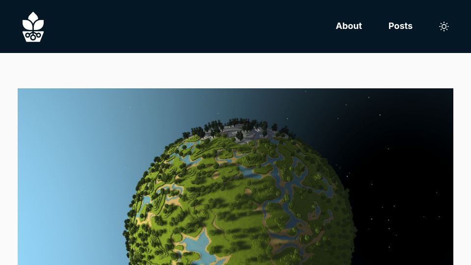 Screenshot of bowerbyte.com: Making Minecraft Spherical
