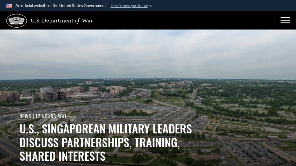Screenshot of defense.gov: Defense.gov Now Redirects to War.gov