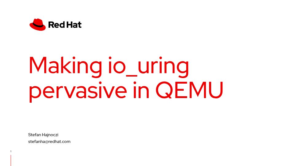 Screenshot of vmsplice.net: Making io_uring pervasive in QEMU [pdf]