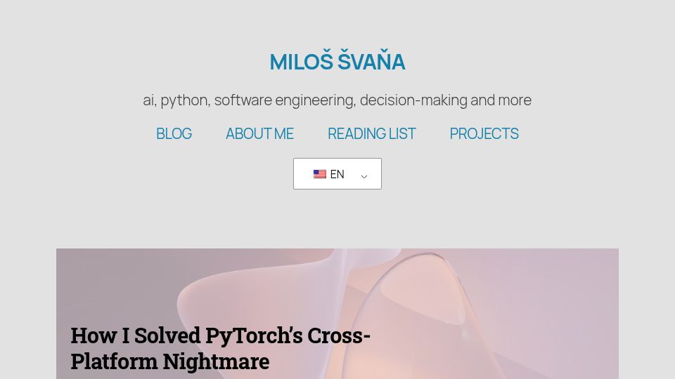 Screenshot of svana.name: How I solved PyTorch's cross-platform nightmare