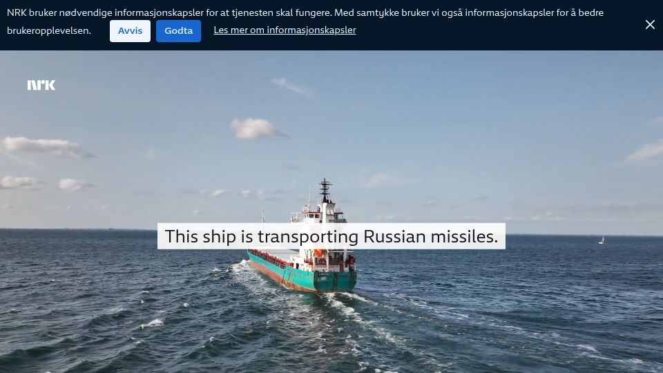 Screenshot of nrk.no: Ships are sailing with fake insurance from the Norwegian Ro Marine
