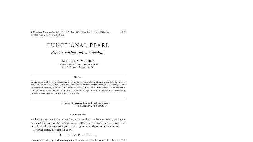Screenshot of cambridge.org: Power series, power serious (1999) [pdf]