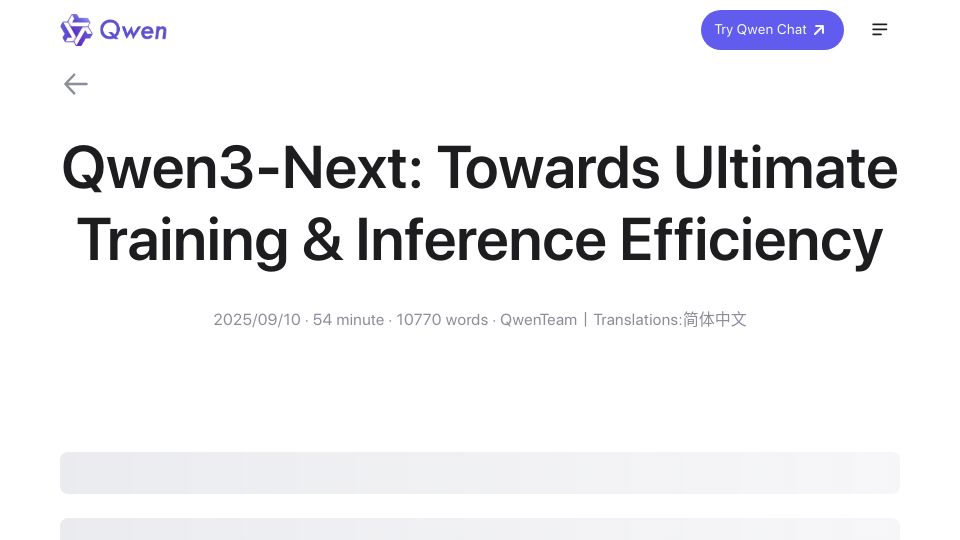 Screenshot of qwen.ai: Qwen3-Next