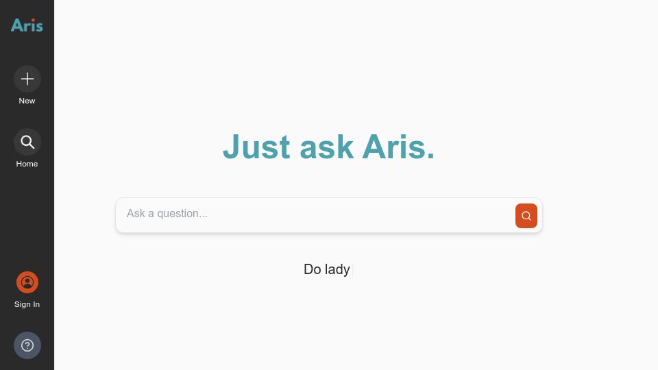 Screenshot of aris.chat: Show HN: Aris – a free AI-powered answer engine for kids