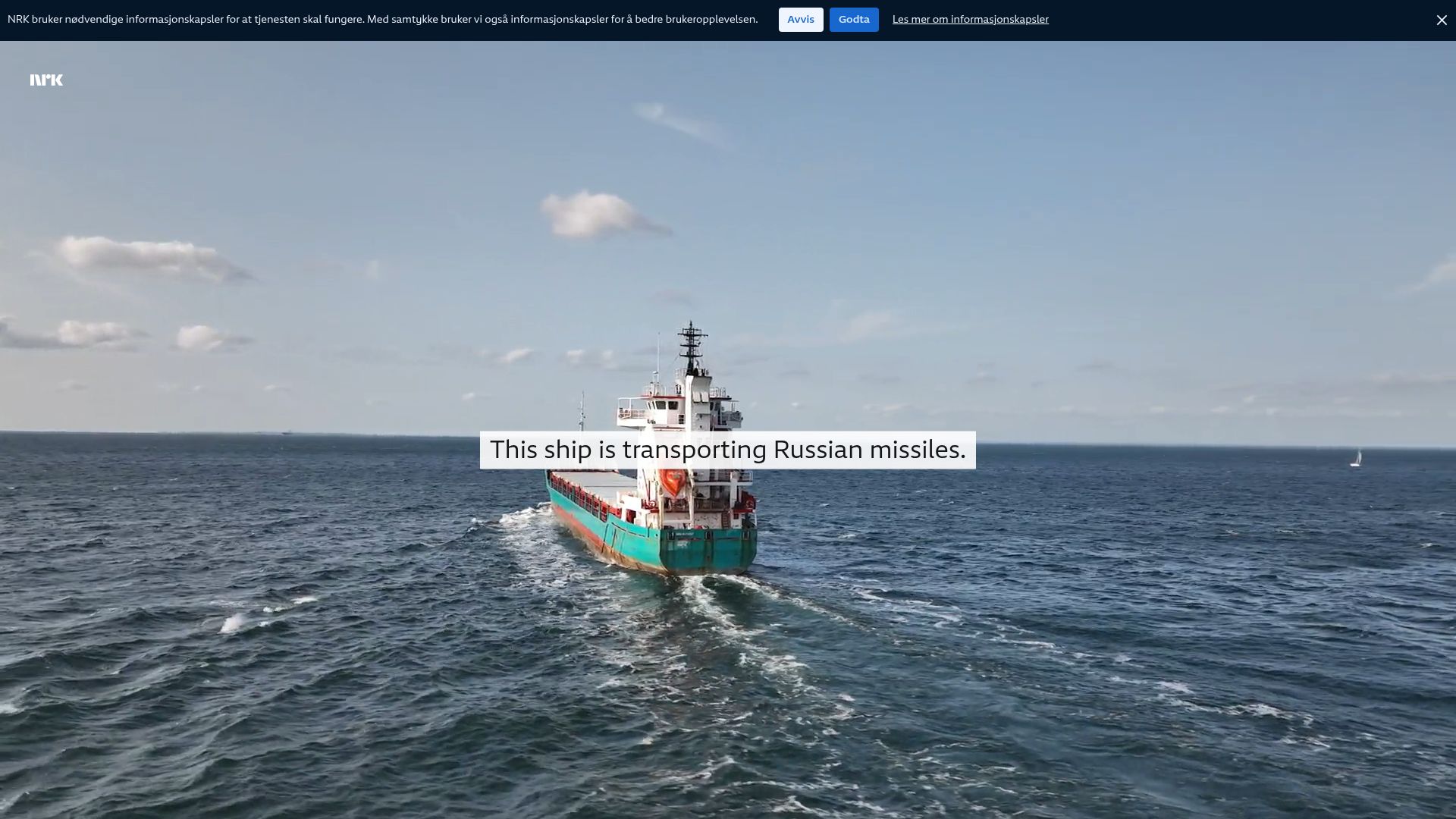 Screenshot of nrk.no: Ships are sailing with fake insurance from the Norwegian Ro Marine