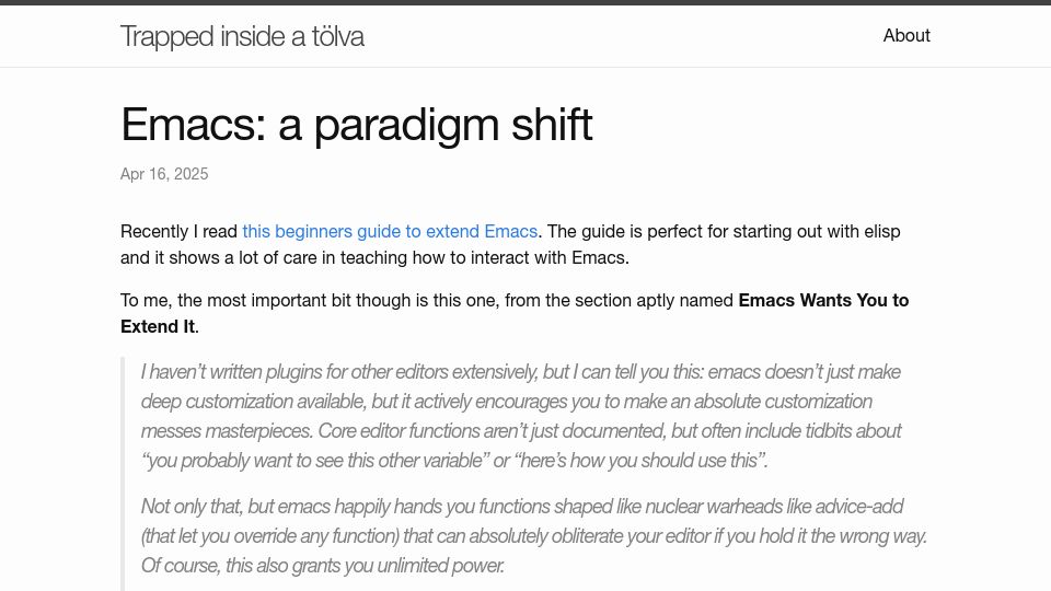 Screenshot of edoput.it: I used standard Emacs extension-points to extend org-mode