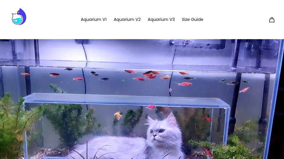 Screenshot of cataquariums.com: Cat Aquariums