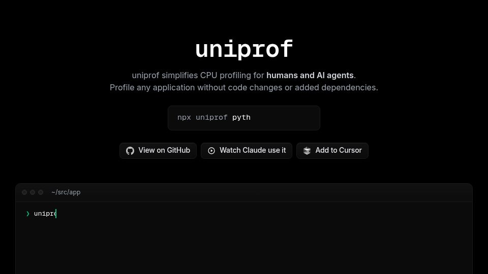 Screenshot of uniprof.sh: Uniprof: Universal CPU Profiling