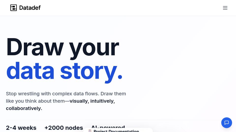 Screenshot of datadef.io: Show HN: Datadef.io – Canvas for data lineage and metadata management