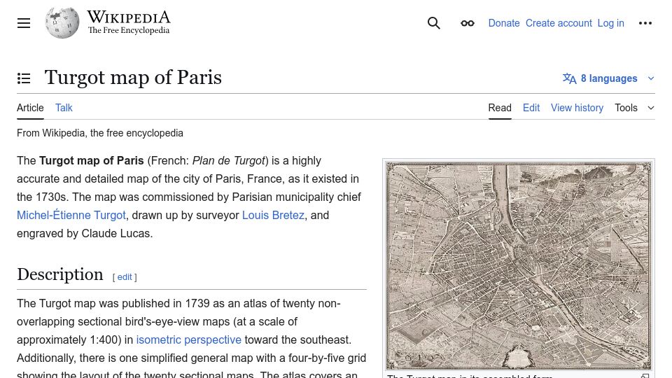 Screenshot of en.wikipedia.org: Turgot Map of Paris