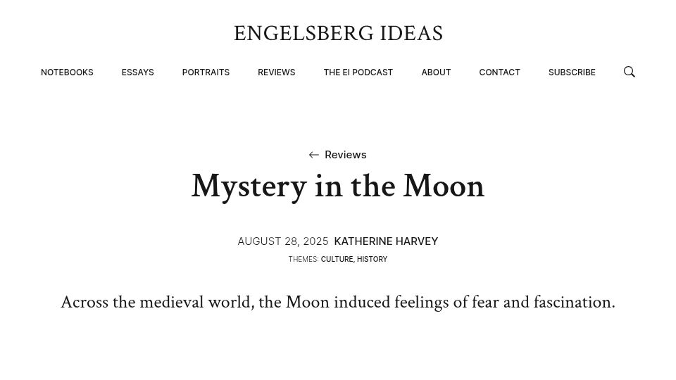 Screenshot of engelsbergideas.com: Mystery in the Moon