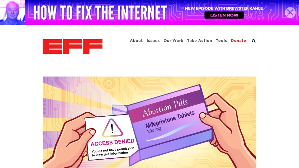 Screenshot of eff.org: When Knowing Someone at Meta Is the Only Way to Break Out of "Content Jail"