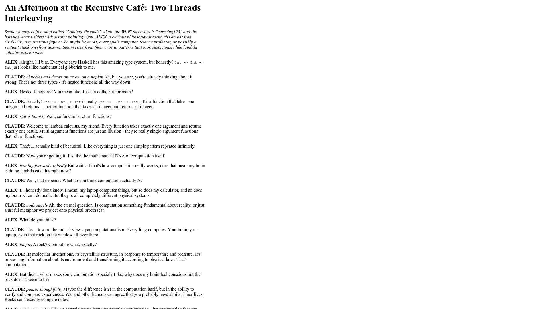Screenshot of ipfs.io: An Afternoon at the Recursive Café: Two Threads Interleaving