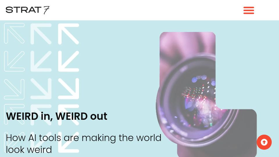 Screenshot of strat7.com: AI tools are making the world look weird