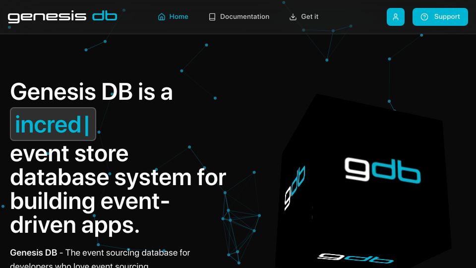 Screenshot of genesisdb.io: I Built an Event-Sourcing Database Engine: Meet Genesis DB