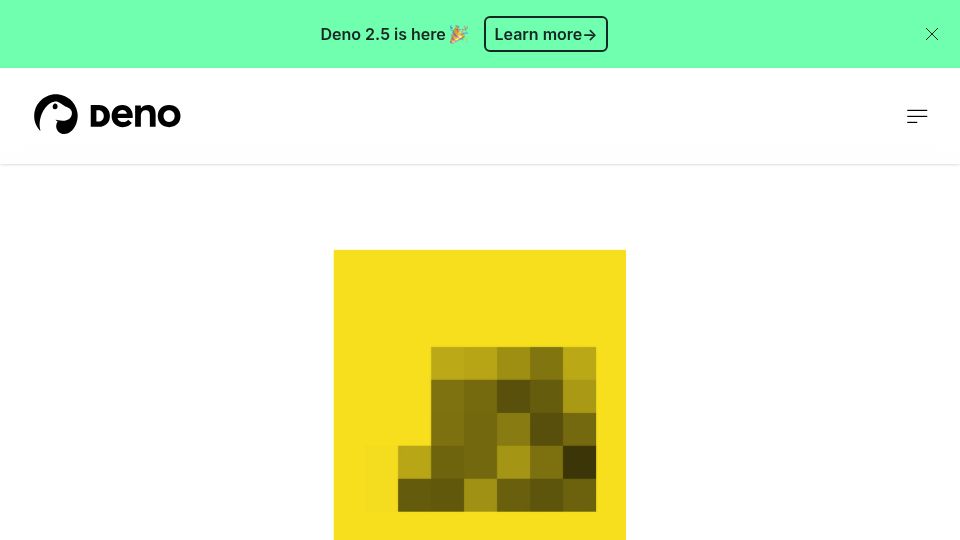 Screenshot of deno.com: Help us raise $200k to free JavaScript from Oracle