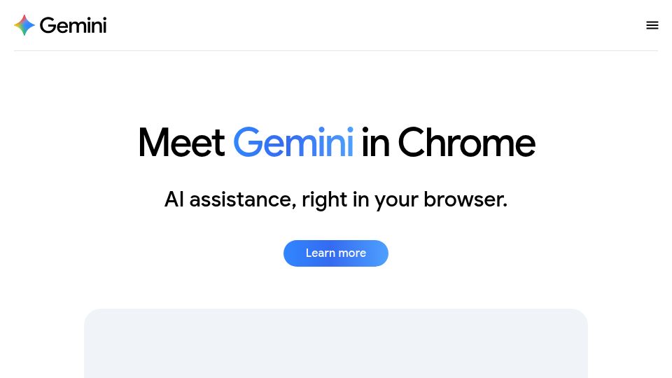 Screenshot of gemini.google: Gemini in Chrome