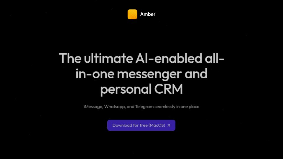 Screenshot of useamber.app: Show HN: Amber – better Beeper, a modern all-in-one messenger