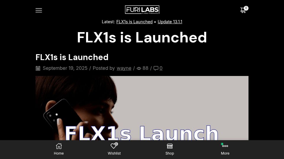 Screenshot of furilabs.com: FLX1s phone is launched