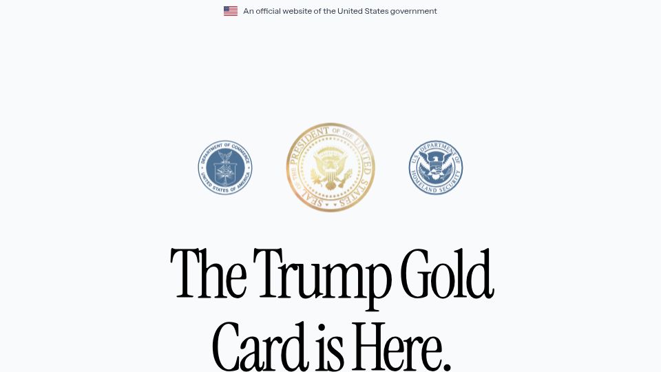Screenshot of trumpcard.gov: Trumpcard (Official US Government Website)