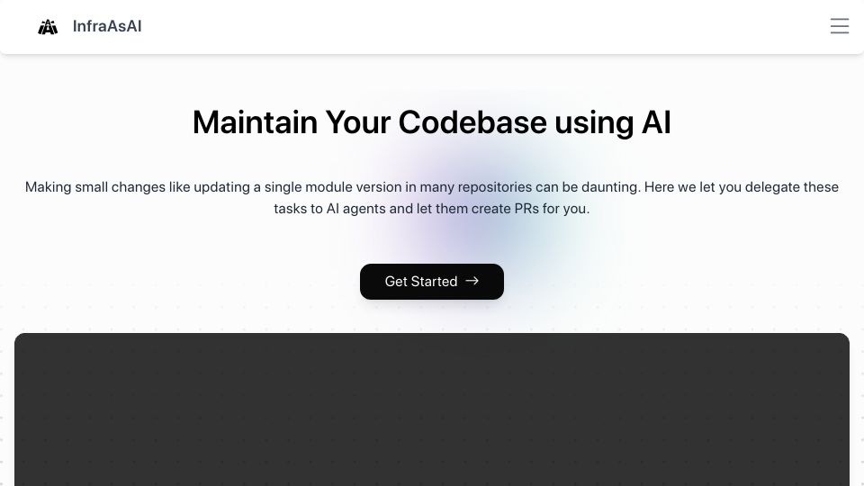 Screenshot of infrastructureas.ai: Show HN: Coding Agents swarming your codebase