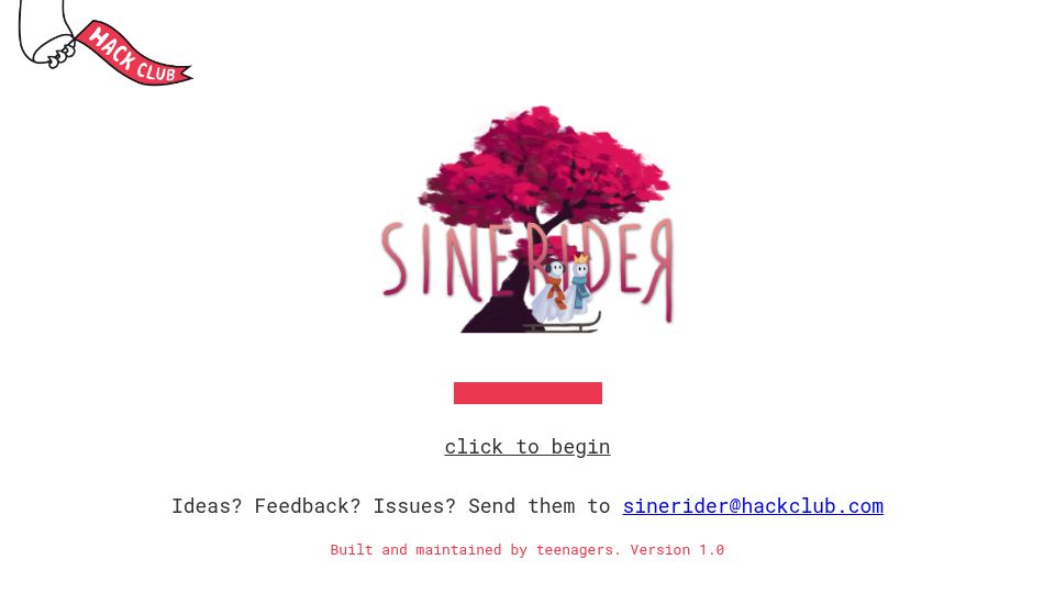 Screenshot of sinerider.com: A Beautiful Maths Game