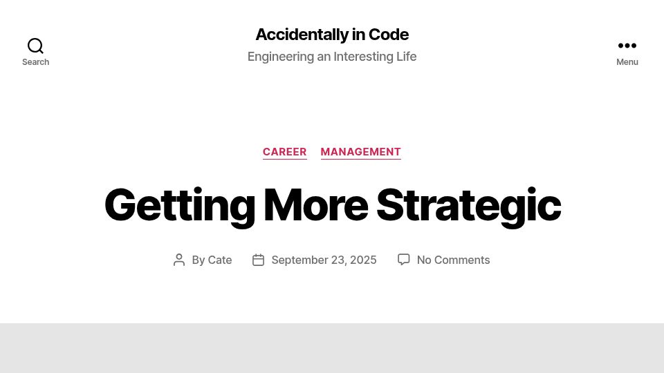 Screenshot of cate.blog: Getting More Strategic