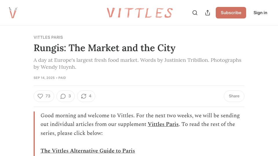 Screenshot of vittlesmagazine.com: Rungis: The Market and the City – A day at Europe's largest fresh food market