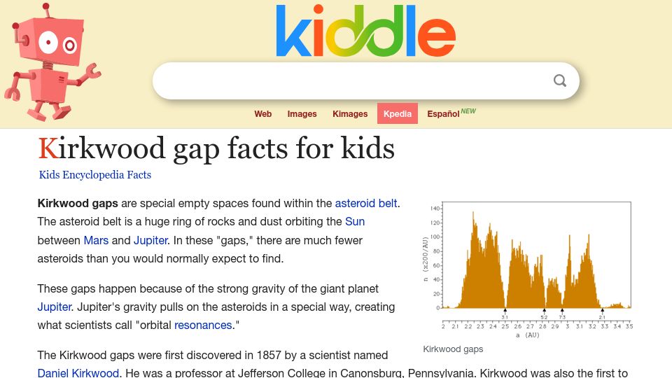 Screenshot of kids.kiddle.co: Kirkwood Gap Facts for Kids
