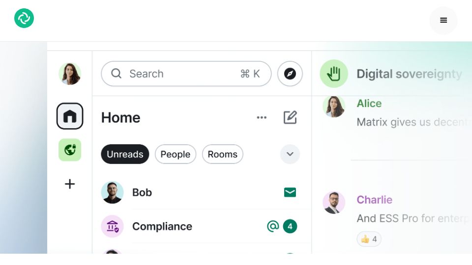 Screenshot of element.io: New element Web and desktop design