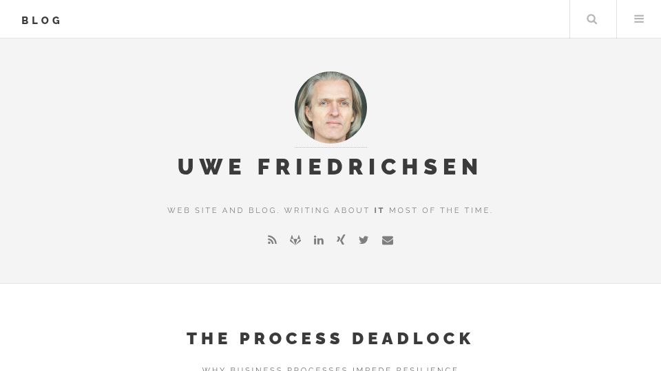 Screenshot of ufried.com: The (Business) Process Deadlock