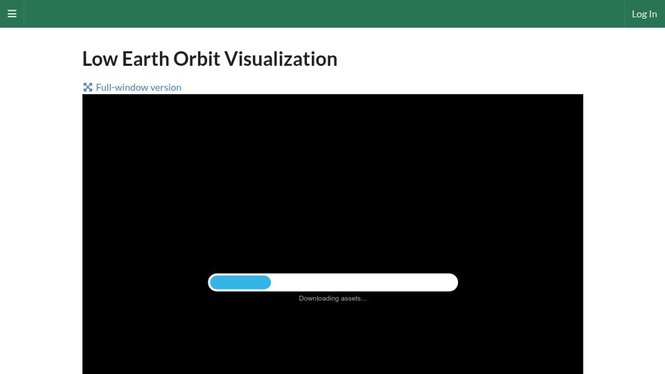 Screenshot of platform.leolabs.space: Low Earth Orbit Visualization