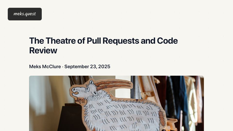 Screenshot of meks.quest: The Theatre of Pull Requests and Code Review