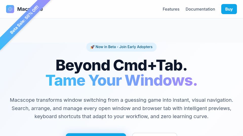 Screenshot of macscope.app: Show HN: Macscope – I decide to built a better Cmd-Tab replacement for macOS