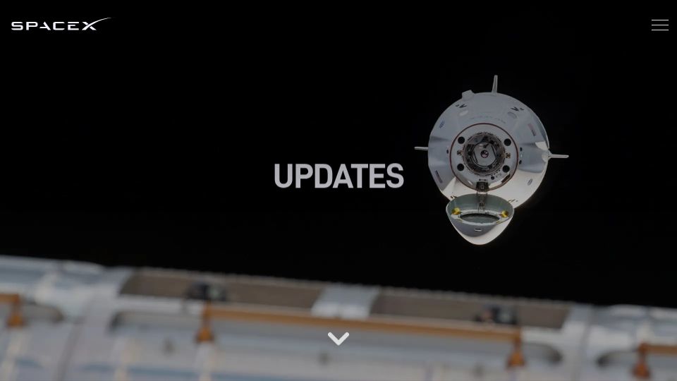 Screenshot of spacex.com: Evolving the Multi-User Spaceport