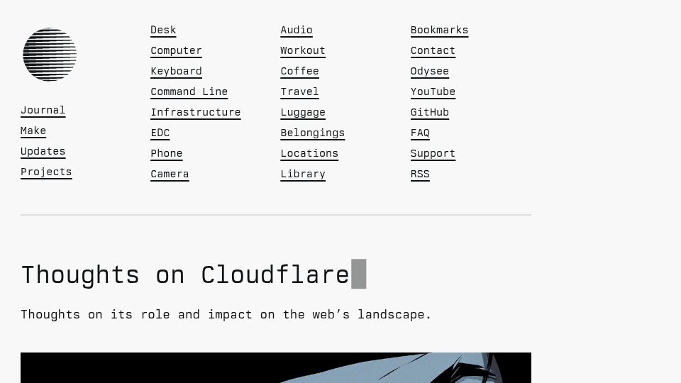Screenshot of xn--gckvb8fzb.com: Thoughts on Cloudflare