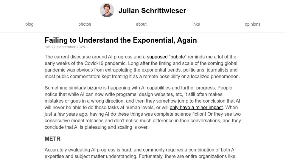 Screenshot of julian.ac: Failing to Understand the Exponential, Again